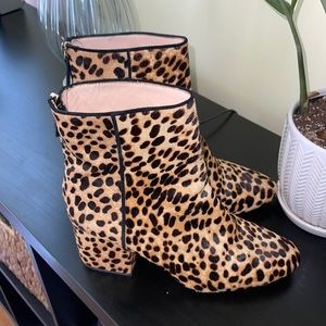 JCrew Sadie ankle boots in leopard calf hair